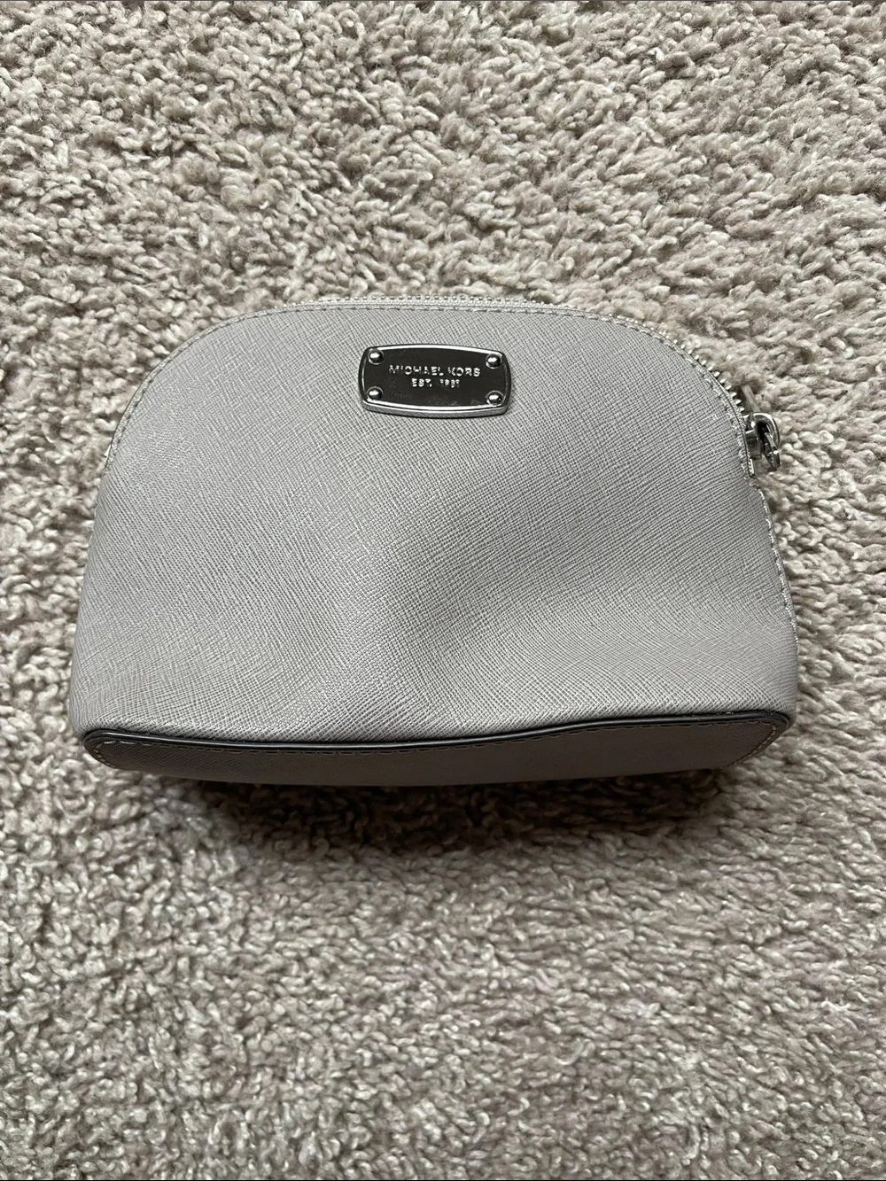 Michael Kors Light Gray Saffiano Key & Card Small Pouch